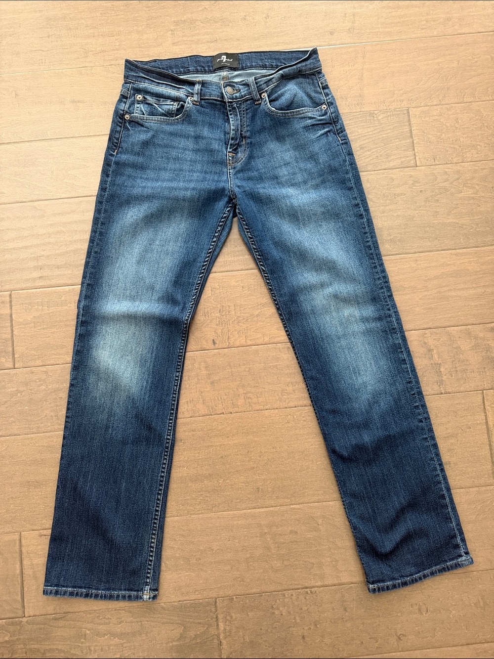 7 For All Mankind Men's Medium Blue Straight Jeans